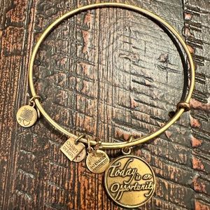 Alex and Ani Matte Gold Today Is An Opportunity Charm Bangle Bracelet